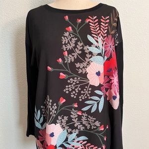 Marina Rinaldi Spectacular Colorful Floral Blouse